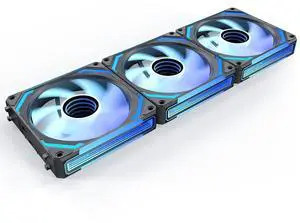 COSMIQ 120mm PC RGB Fans Computer Case Fans, 5V 3-PIN Connector Daisy Chain PWM Cooling with Controller for Cases CPU Liquid Coolers (Black COSMIQ Forward, Black-3)