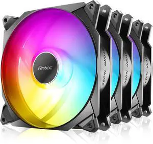 140mm RGB Fans, 140mm Case Fans, 30mm Thickness Case Fan, 1500 RPM with 95.44CFM, 1.94mmHO, 5V 3Pin Addressable RGB Fans with Controller, Motherboard SYNC and 4 Pin PWM Control, Storm T3 Series
