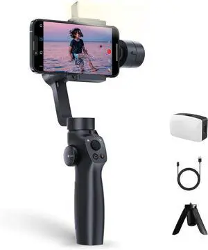 Gimbal Stabilizer for Smartphone, 3-Axis Stabilization Phone Gimbal Handheld with Fill Light, Face Tracking Tiktok YouTube Vlog Stabilizer for Android iPhone 15 14 13 Pro Max