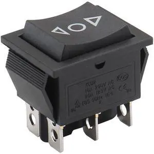 Momentary 6 Pin DPDT Button Rocker Switch (ON)/Off/(ON) AC 250V/10A 125V/15A Black Plastic KCD2-223 (50PCS)