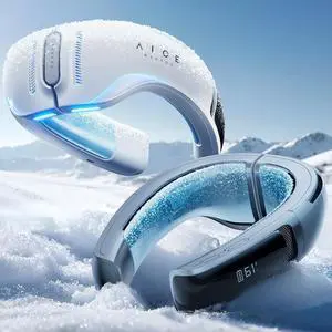 2024 [No.1 Coolest & Most Portable] AICE LITE Neck Air Conditioner, Ultimate Immersive Cooling 6,000 mAh Rechargeable Neck Fan Personal Cooling Device Gift that Blow Cold Air, White