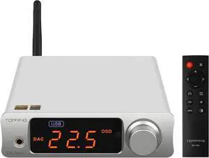 Topping DX3pro+ LDAC Headphone Amplifier - ES9038Q2M XU208 NFCA Bluetooth5.0 Audio Decoder USB/Opt/Coax DAC AMP Pre Amplifier with Remote Control (Sliver)