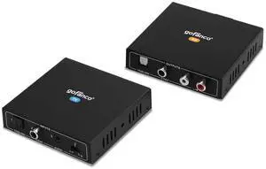 Audio Extender Over CAT5e / CAT6 - Coaxial/Toslink/RCA Stereo, 950ft (290m) Extension, Embedded DAC & ADC, PoC, Up to 7.1-Channel, Supports Dolby Digital, DTS, PCM, Stereo (AudioCATExt33)