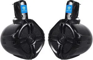 RWB65B 500W 6.5" Marine Wakeboard Tower Speakers, 4 Ohm, Waterproof, Durable Mounting, High-Fidelity Sound, Perfect for Boats, Jeeps, ATVs