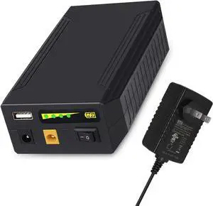12/9/5V Lithium ion Battery Pack, 122Wh Rechargeable 12V/11000mAh 9V/14500mAh 5V/26400mAh DC Output Portable Li-ion Power Bank for LED Strip and CCTV Camera, with AC/DC Charger, Black