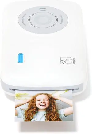 CP2100 Portable Photo Printer for iPhone, Wireless Picture Printer for Smartphone, 2x3 Mobile Photo Mini Color Printer, Instant Thermal Dye Sublimation Tech, Bluetooth (White-Grey)