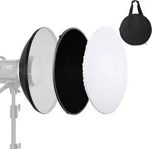 12inch/30cm Standard Reflector Beauty Dish with Honeycomb Grid, Diffuser Sock and Bag,for Bowens Mount Studio Strobe Flash Light Like Neewer VC-400HS VE-300 Godox AD200 AD180 AD360 (White)