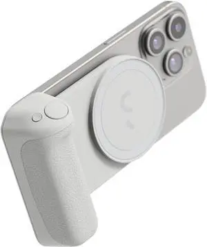 SnapGrip Pro - Mobile Battery Grip with Wireless Shutter Button - Magnetic Mount Snaps on to Any Phone - Built in Powerbank with Qi 2 Wireless Charging - Tabletop Dock (Stone)