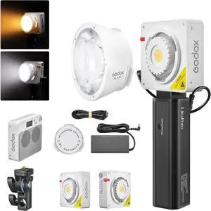 ML100Bi 120W LED Video Light with Battery Grip, 2800K-6500K Bi-Color Continuous Output LED Video Light for Filming, Live Streaming and Video and Studio Photography