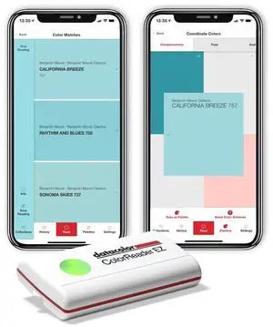 ColorReader EZ 2025 Version - Portable Paint Color Matching Tool with Improved Results, Scan for Instant Reading with CIELAB/RGB/HEX Values and Coordinating Colors
