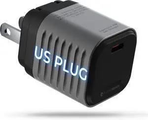 Supertiny - 65W USB-C GaN Wall Charger, Fast Charging Adapter with Foldable US Plug, Ultra-Compact Travel Charger for Phones, Tablets, Laptops and USB-C Devices (Only 1.7in Long)