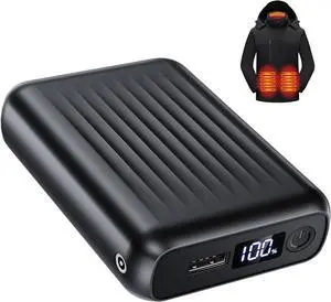 12V Heated Vest Battery Pack 18400mAh, Battery Pack for Heated Jacket with 2 DC Adapter Cables, Portable Power Bank for Heated Jacket, Vest(No for Milwaukee)