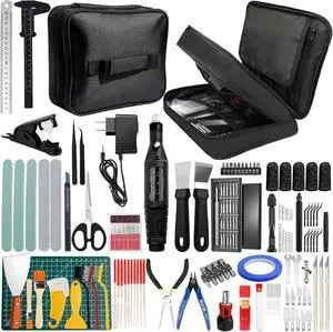 164Pcs 3D Printing Accessory Tools with Tool Bag for 3D Printer Modeler Basic Tools Diverse 3D Print Nozzle Cleaning Kit Mini Rotary Tool 3D Printer Tools for Remove/Trim (164, Large Size)