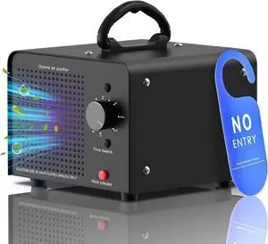 Ozone Generator 99000mg - Commercial Ozone Machine - Negative Ion Air Purifier, High Capacity O3 Ionizer Deodorizer for Home, Car, Pets, Smoke, Industrial Use, Covers up to 6000 Sq Ft - Black