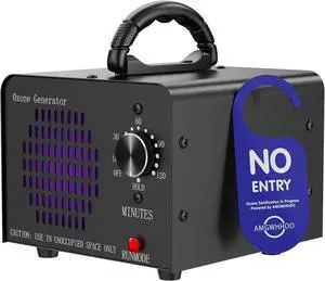 Ozone Generator Machine 80,000mg/h, High Capacity Ozone Odor Eliminator Removal Air Purifier for Home Car Pet & Basement Odor, Suitable for Spaces up to 5,000 Square Feet, Black