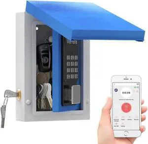 Key Lock Box Outdoor, Wall Mount Lockbox for Outside, OTP/Fixed Password, APP Bluetooth/Wi-Fi, Spare Key Unlock, Smart Keybox for Home, Realtors, Apartments, Garage, Store, Office