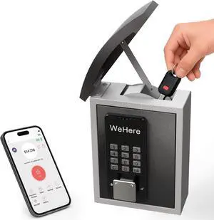 Key Lock Box with Drop Slot, Porch Key Box Wall Mount, Smart Key LockBox for House Outside, Realtors, Apartment, Store, Multiple Unlocking Ways