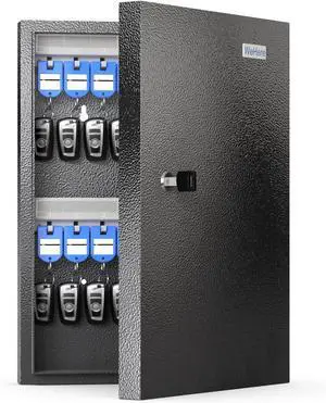 32 Key Cabinet Organizer, Key Lock Box, Key Safe Security Storage Lockbox Holder for Valets, Hotels, Car and House Keys, Key Keeper Box  Black