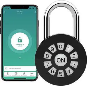 Smart Padlock, Password Lock with APP Control(iOS/Android), Access via Bluetooth & Pin Codes,Suitable for Gym, Locker, Gates, Fence and Storage (Black)