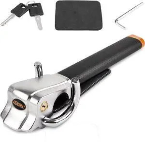 Steering Wheel Lock Universal Anti-Theft Device Heavy Duty Security Car Lock for Vehicle Auto Truck SUV Van with 2 Keys Black