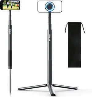 Golf Tripod & Monopod Selfie Stick,with Magnetic Phone Mount and Ground Pointed Pile,Cellphone Holder for Recording Golf Swing,Selfie Stick for Swing Training Assist-Compatible with All Phone