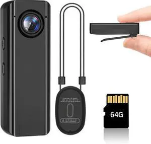 Mini Body Camera 64GB, 4K 30FPS Action POV Camcorder, Wearable Body Worn Cam with Audio and Video Recording, Hands Free Sports Camera with Magnetic Back Clip for Traveling Vlogging Cycling