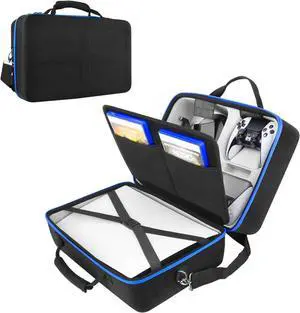 Hard Shell Carrying Case for  5 Console, Travel Case for PS5 Disc Digital Edition, Storage Bag for PS5 Controllers and Other Accessories