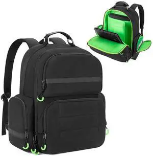 Game Console Backpack Compatible with Xbox One/One S/ One X, Xbox Series S, Xbox 360/ 360 Slim, Travel Carrying Case Bag for 15.6 Laptop, Controllers, Cables (Patent Design)