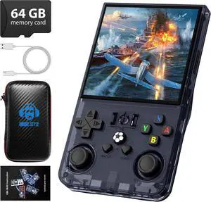 R36MAX Retro Handheld Game Console, 4.0 Inch 720x720 IPS Screen, Built-in 18,000+ Classic Game, Portable Hand Held Open Source Linux System, 4000mAh Battery Retro Gaming Console (Gray 64GB)