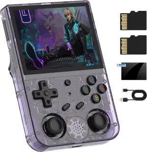 RG353V Retro Video Handheld Game Console 3.5" IPS Screen Android 11 and Linux System RK3566 64bit Game Player 64G TF Card Built-in 4450 Classic Games Bluetooth 4.2 and 5G WiFi