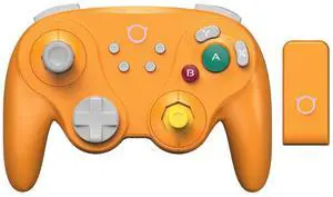 Warrior Wireless Switch Controller, Switch Pro Controller with Hall Effect Joysticks/Trigger, HD Rumble, 6-Axis Gyro, Micro Mechanical Switch Buttons, Programmable for Switch/NGC/Wii/PC (Orange)