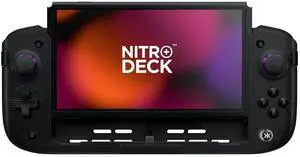Nitro Deck+ Handheld Pro Controller for Nintendo Switch & OLED Model - TV Dockable - Programmable Sidekicks & Back Buttons - True Collection System (Clear Black Edition)