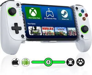 Wireless Mobile Gaming Controller for iPhone/Android, Phone Game Controller Support Phone Case, Colorful Light Hall Joystick, Turbo, Mobile Gaming Gamepad