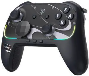 S10 Switch 2 Controller-One Key Wake-up, Switch 2 Pro Controller with 6 Axis Gyro, NFC Function, TMR Anti-Drift Joystick, HD Rumble, Swappable D-Pad & Faceplate-black