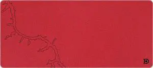 Red Topograph Canyon Deskpad Full XL Gaming Desk Mat Gamer Desk Pad with Stitched Edges 5mm Thick Non-Slip Water-Resistant Rubber Laptop Computer Mousepad for Office & Home - 36 x 16 in