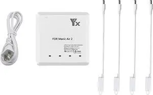 Battery Charger forAir 2S,Mavic Air 2 Drone,6 in 1 Rapid Multi Charging Hub,Simultaneous Charge 4 Batteries and Remote Controller