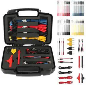68 PCS Automotive Circuit Test Lead Kit,Multimeter Test Leads Set,Electrical Breakout Leads Automotive Kit with Terminals,Alligator Clip,Acicular Probe,Banana Plug Adapters,Volt Meter Lead