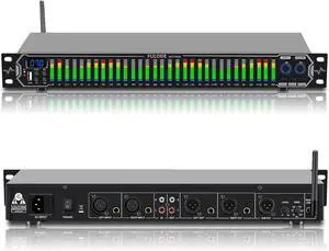 Home Audio Equalizer, Professional 31-Band Digital Eoualizer,Noise Reduction Rack Mount Audio Spectrum Analyzer,Stereo graphic equalizer Real-time frequency level display