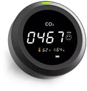 Portable CO2 Detector, High-Precision NDIR Sensor Meter, Indoor CO2 Monitor, Test Range 400-5000 ppm, 24-Hour Runtime Li-Battery, Carbon Dioxide Detector for Home, Car, Grow Tents, Travel