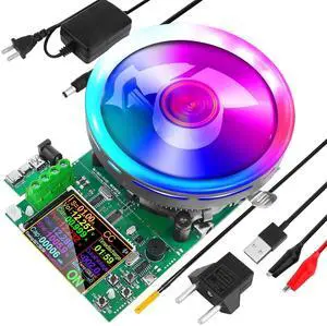 Battery Load Tester - 180W 200V 20A USB Load Tester 4-Wire System Adjustable Constant Current Voltage Discharge Lithium Battery Capacity Tester Electronic Load Tester