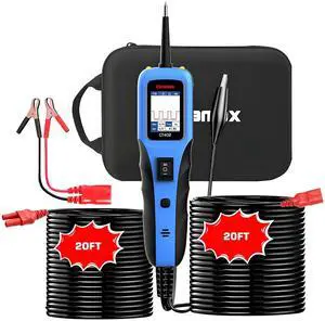 Automotive Power Circuit Probe Tester 12-24V Trailer Light Tester 40FT Cord Resistance&Duty Cycle Digital Multimeter Short&Open Finder Reverse Protection Auto Diode Electrical Diagnostic Kit