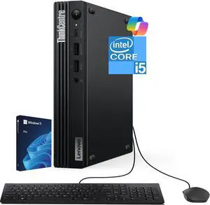 ThinkCentre Tiny M70q G5 Deca Core i5-14400T (Beats i7-13700T), 16GB DDR5, 512GB NVMe, DisplayPort, HDMI, WiFi 6, RJ-45, Wired KB & Mouse, Win 11 Pro, 3YR Wty, Business Desktop - Black ThinkCentre Tiny M70q G5 Deca Core i5-14400T (Beats i7-13700T), 16GB DDR5, 512GB NVMe, DisplayPort, HDMI, WiFi 6, RJ-45, Wired KB & Mouse, Win 11 Pro, 3YR Wty, Business Desktop - Black