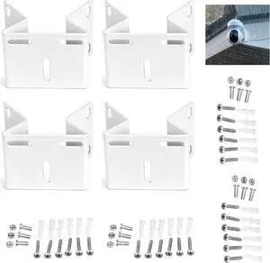 Outdoor Security Camera Corner Mount, White Metal Bracket, 4 Pack Outdoor Security Camera Corner Mount, White Metal Bracket, 4 Pack