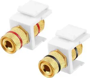 Banana Jack Binding Post Keystone Jack Insert, Black and Red Rings Audio Speaker Keystone Connector Screw Type Inline Coupler for Wall Plate Outlet Panel(50 Pieces) Banana Jack Binding Post Keystone Jack Insert, Black and Red Rings Audio Speaker Keystone Connector Screw Type Inline Coupler for Wall Plate Outlet Panel(50 Pieces)