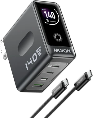 MOKiN 140W USB C Charger 4-Port Smart Display GaN Fast Charger for MacBook MOKiN 140W USB C Charger 4-Port Smart Display GaN Fast Charger for MacBook