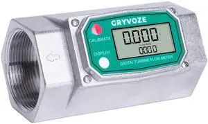 2 Inch NPT Digital Reset Flow Meter, 15.8-132 GPM Inline Fuel Turbine Flowmeter with LCD Display for Water, Diesel, Gas Oil, Gasoline, and Other Liquids - Supports Gallon, QTS, PTS, L, m³ 2 Inch NPT Digital Reset Flow Meter, 15.8-132 GPM Inline Fuel Turbine Flowmeter with LCD Display for Water, Diesel, Gas Oil, Gasoline, and Other Liquids - Supports Gallon, QTS, PTS, L, m³