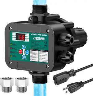 Smart Adjustable Pressure Switch for Well Pump, Automatic Water Pumps Switch, Dry-running Protection for Submersible/Shallow Well/Garden/Jet/Self-priming Pump, Power&Pump Cable Included, NPT1"&G1" Smart Adjustable Pressure Switch for Well Pump, Automatic Water Pumps Switch, Dry-running Protection for Submersible/Shallow Well/Garden/Jet/Self-priming Pump, Power&Pump Cable Included, NPT1"&G1"
