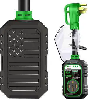 18000J 50Amp RV Surge Protector 50 Amp Flag Design - Upgraded Power Surges Voltage Protection Circuit Analyzer IP68 Waterproof Cover for 50A RVS Camper Trailer Must Haves (50Amp, Green) 18000J 50Amp RV Surge Protector 50 Amp Flag Design - Upgraded Power Surges Voltage Protection Circuit Analyzer IP68 Waterproof Cover for 50A RVS Camper Trailer Must Haves (50Amp, Green)