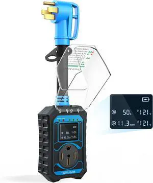RV Surge Protector 50 Amp Smart RV Circuit Analyzer With LED Real-time Display voltage current KWH 12000 Joules Portable Waterproof RV Surge Protector for Camper Travel Trailer Rv Accessories RV Surge Protector 50 Amp Smart RV Circuit Analyzer With LED Real-time Display voltage current KWH 12000 Joules Portable Waterproof RV Surge Protector for Camper Travel Trailer Rv Accessories