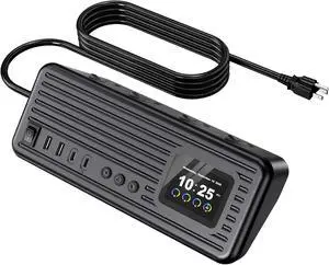 Smart Surge Strip w/Control Switches 4AC 4USB A+C 5FT Cord Black | 8-in-1 Surge Protector Strip, 1500J lightning surge protection, fire-resistant shell & colorful digital display Smart Surge Strip w/Control Switches 4AC 4USB A+C 5FT Cord Black | 8-in-1 Surge Protector Strip, 1500J lightning surge protection, fire-resistant shell & colorful digital display